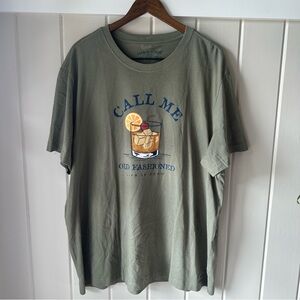 Life Is Good “Call Me Old Fashioned” Graphic Tee - Olive NWOT